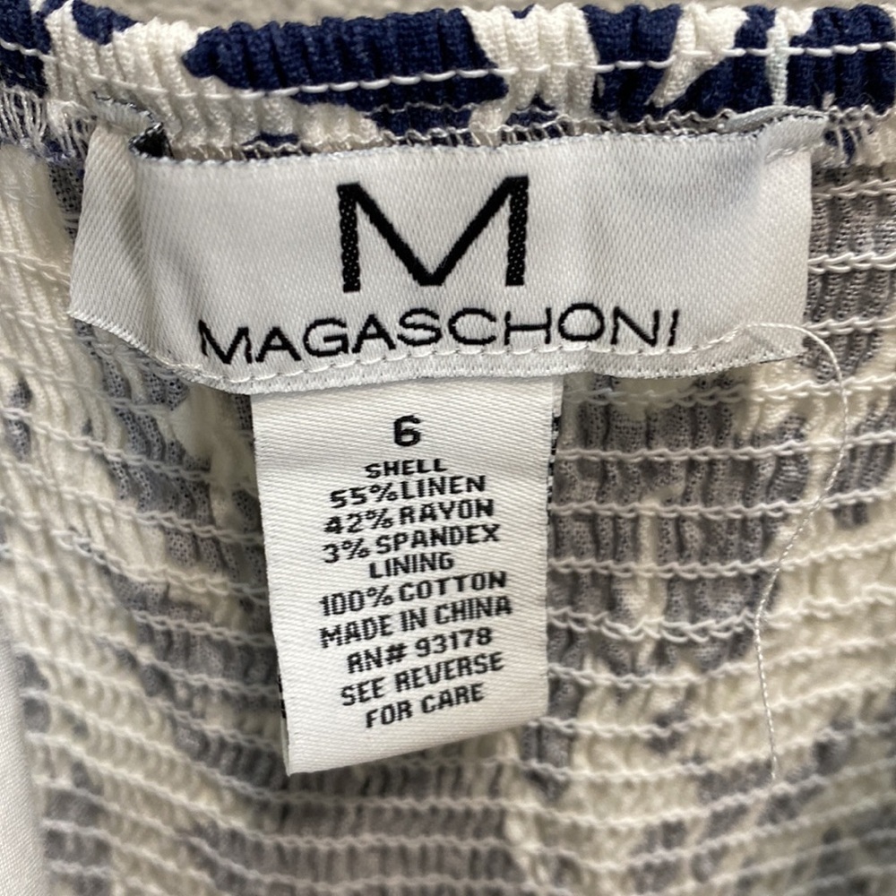 Magaschoni Linen Floral Dress Midi - image 6